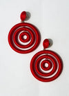 Cyprus Wrapped Circle Earrings-Red-Hand In Pocket