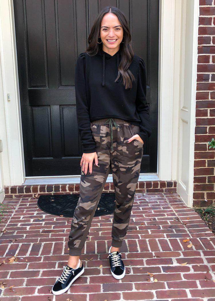 Campbell Camo Tie Waist Joggers -***FINAL SALE***-Hand In Pocket