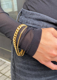 Bracha Gigi Double Chain Link Bracelet-Hand In Pocket