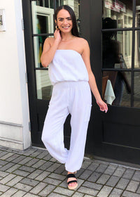 Bobi Gauze Tube Top - White-Hand In Pocket