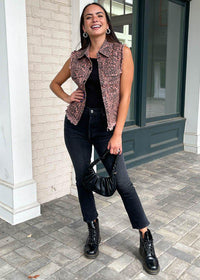 Sabi Distressed Leopard Print Vest-***FINAL SALE***-Hand In Pocket