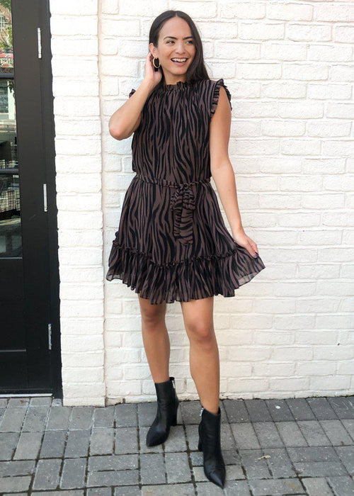 Karlie Moremi Zebra Print Mini Dress-Hand In Pocket