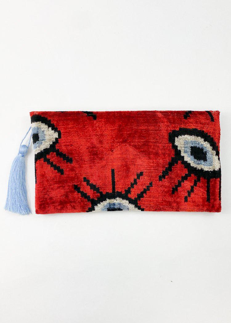 Wolf & Willa Eye Envelope Clutch-Red-Hand In Pocket