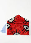 Wolf & Willa Eye Envelope Clutch-Red-Hand In Pocket