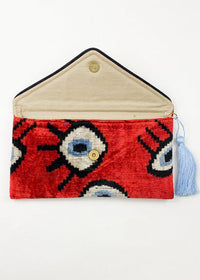 Wolf & Willa Eye Envelope Clutch-Red-Hand In Pocket