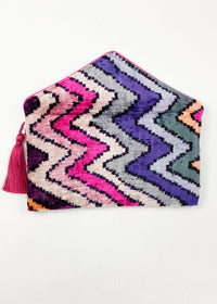 Wolf & Willa Rainbow Mountain Envelope Silk Velvet Clutch-Hand In Pocket