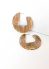 Merida Modern Marble Acrylic Hoops - Beige-Hand In Pocket