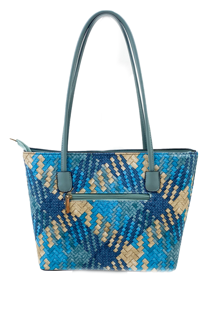 Bowers Woven Tote-Blue ***FINAL SALE***-Hand In Pocket