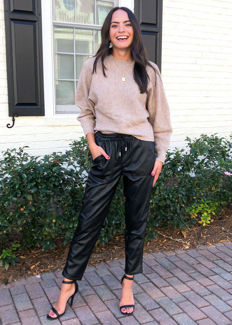 How to Wear Faux Leather Joggers: 10 Outfit Ideas - Paisley