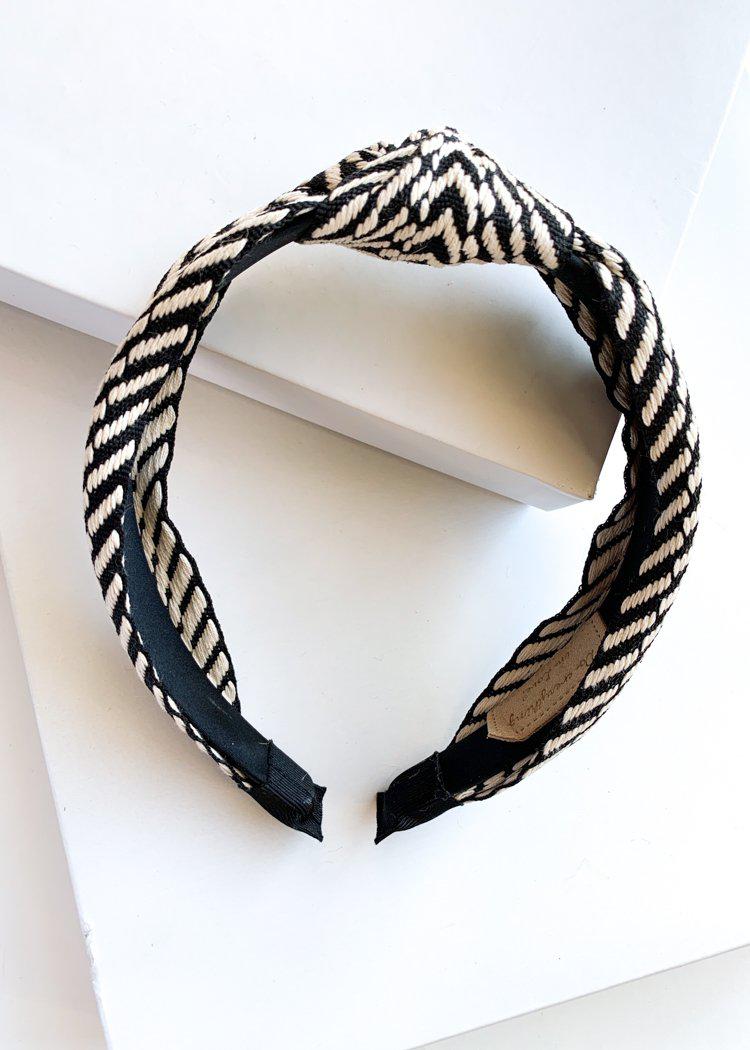 Legzira Chevron Black and White Headband-Hand In Pocket