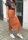 Allison Textured Knit Midi Skirt - Rust ***FINAL SALE***-Hand In Pocket