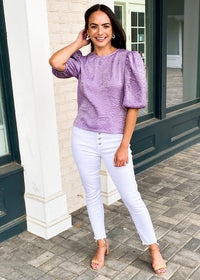 Zinfandel Blouse-Plum-Hand In Pocket