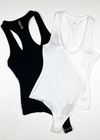 Commando Luxury Racer Back Bodysuit Set - White/Black-Hand In Pocket