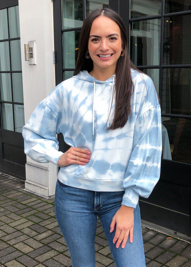 Z Supply Eva Spiral Tie Dye Sweatshirt-Blue Agave ***FINAL SALE***-Hand In Pocket