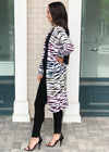 525 America Zebra Print Long Cardigan ***FINAL SALE***-Hand In Pocket