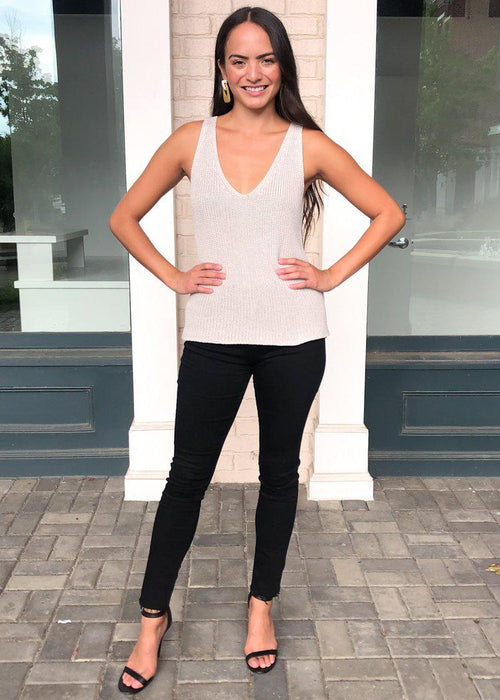 Brooks Sleeveless Scoop Neck Sweater Tank - Oatmeal-***FINAL SALE***-Hand In Pocket