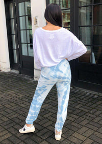 Z Supply Emery Spiral Tie Dye Joggers-Blue Agave ***FINAL SALE***-Hand In Pocket