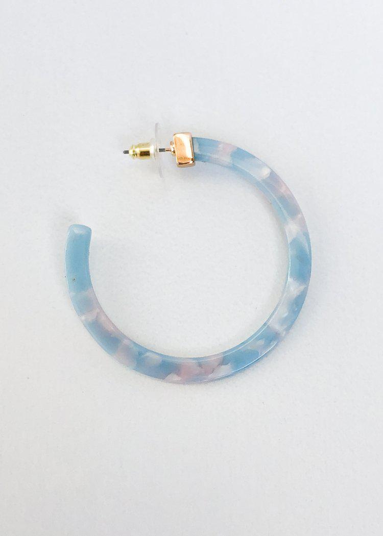 Layna Resin Hoops- Aqua/Pink-Hand In Pocket