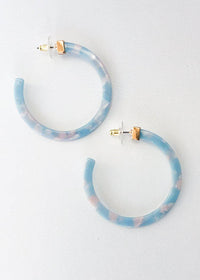 Layna Resin Hoops- Aqua/Pink-Hand In Pocket