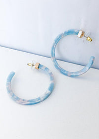 Layna Resin Hoops- Aqua/Pink-Hand In Pocket