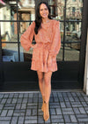 Phoenix Long-sleeve Spotted Dress-Hand In Pocket