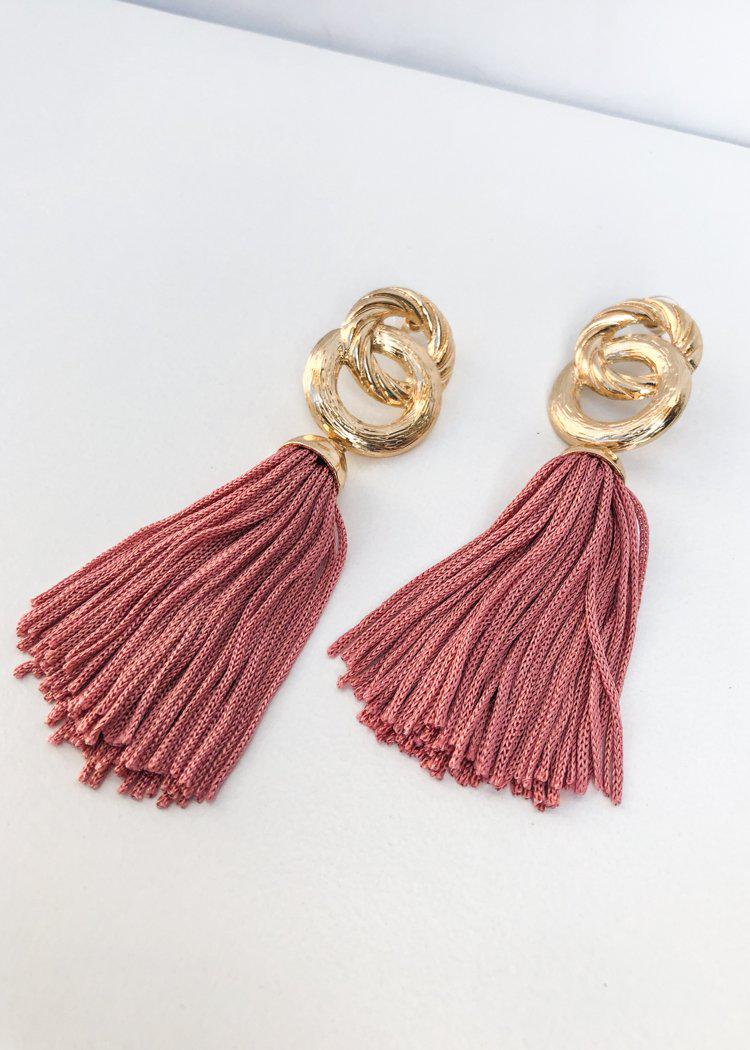 Morningside Metallic Link Tassel Statement Earring - ***FINAL SALE***-Hand In Pocket