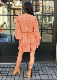 Phoenix Long-sleeve Spotted Dress-Hand In Pocket