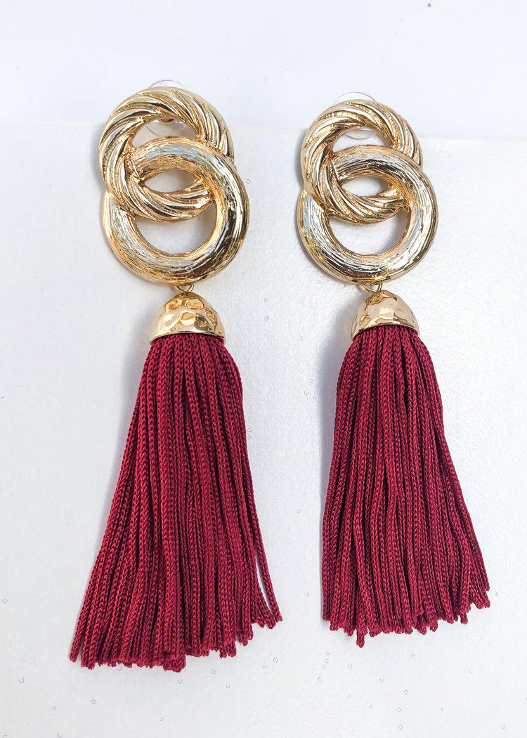 Morningside Metallic Link Tassel Statement Earring -***FINAL SALE***-Hand In Pocket