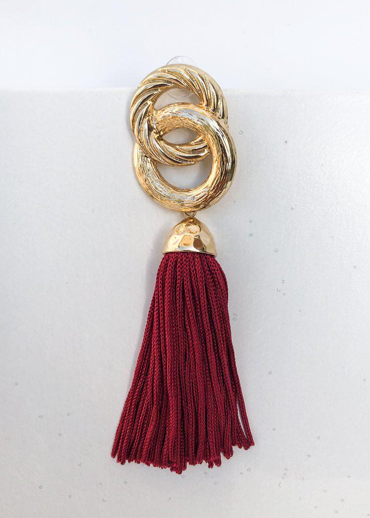 Morningside Metallic Link Tassel Statement Earring -***FINAL SALE***-Hand In Pocket