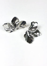 Petal Post Earrings - Silver-Hand In Pocket