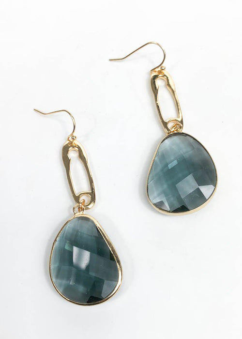 Tinian Jeweled Drop Earring - Gray-Hand In Pocket