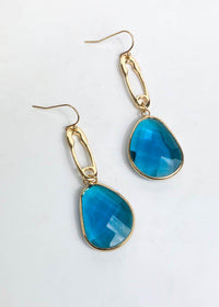 Tinian Jeweled Drop Earring - Turquoise-Hand In Pocket