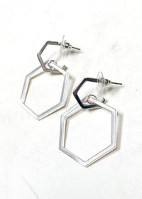 Hex Hoops - Silver-Hand In Pocket