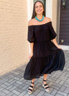 Maddox Convertible Tiered Off Shoulder Maxi-Hand In Pocket