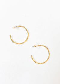 Viacha Beaded Hoop - Gold-Hand In Pocket