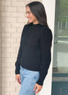 525 America Emma Puff Shoulder Sweater- Black-***FINAL SALE***-Hand In Pocket