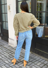 Blank NYC The Waiting Puff Shoulder Sweatshirt-Hand In Pocket