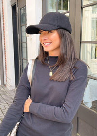 Amara Baseball Hat - Black-Hand In Pocket