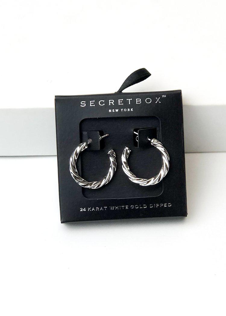 Milan "Mini" Twisted Hoop Earrings-Silver-Hand In Pocket