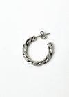 Milan "Mini" Twisted Hoop Earrings-Silver-Hand In Pocket