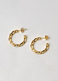 Milan "Mini" Twisted Hoop Earrings-Hand In Pocket