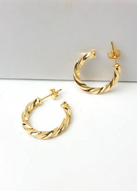 Milan "Mini" Twisted Hoop Earrings-Hand In Pocket