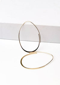 Teardrop Threader Hoops-Gold-Hand In Pocket