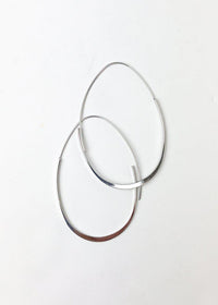 Teardrop Threader Hoops-Silver-Hand In Pocket