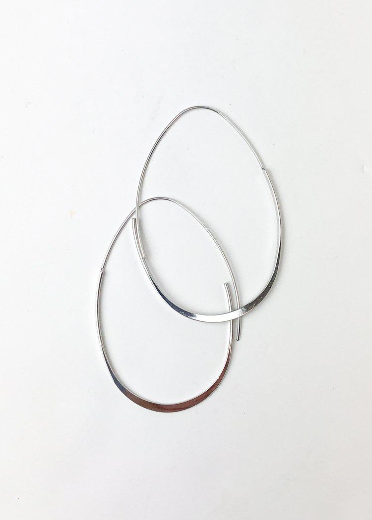 Teardrop Threader Hoops-Silver-Hand In Pocket