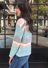 THML Aspen Pointelle Pastel Stripe Sweater***FINAL SALE***-Hand In Pocket