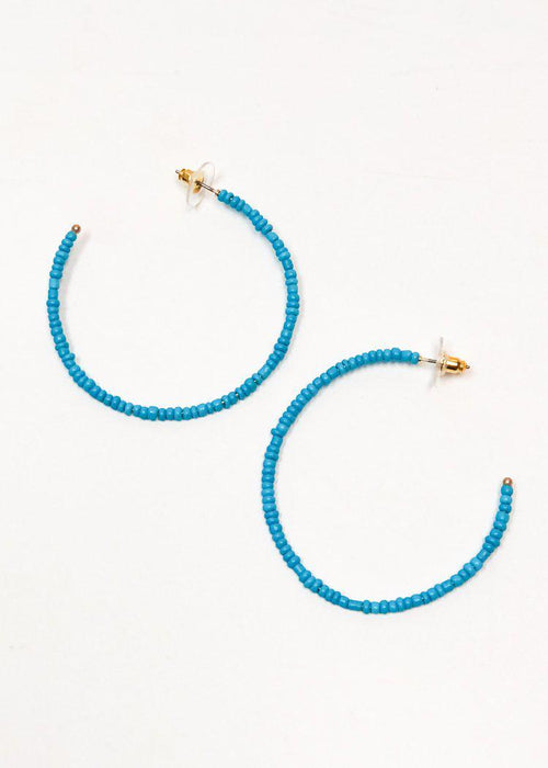 Tropicana Hoops-Turquoise-Hand In Pocket