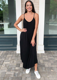 Z Supply The Flared Leg Jumpsuit - Black-Hand In Pocket