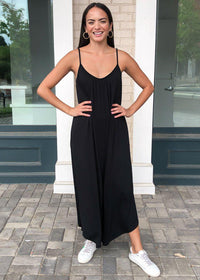 Z Supply The Flared Leg Jumpsuit - Black-Hand In Pocket