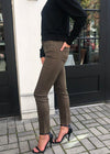 Joes Jeans "The Luna" Coated Cigarette Skinny- Autumn Sage-Hand In Pocket